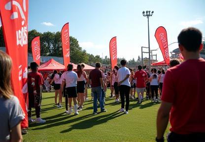Football event in progress with attendees