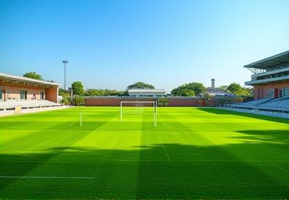 Well-maintained sports facility with football pitches