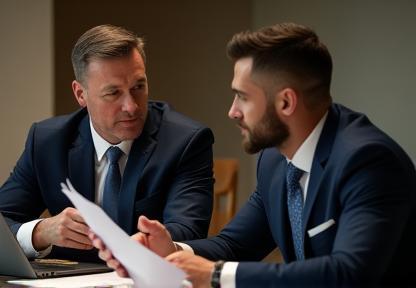 Football agent discussing terms with a player