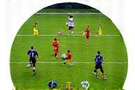 Diverse training drills on a football field